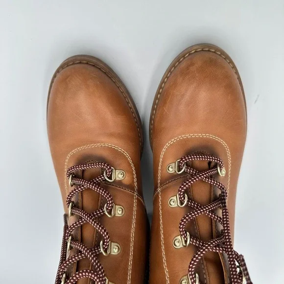 Pikolinos Brown Cognac Leather Lace Up Ankle Boots Block Heel Casual Comfort - Picture 7 of 12